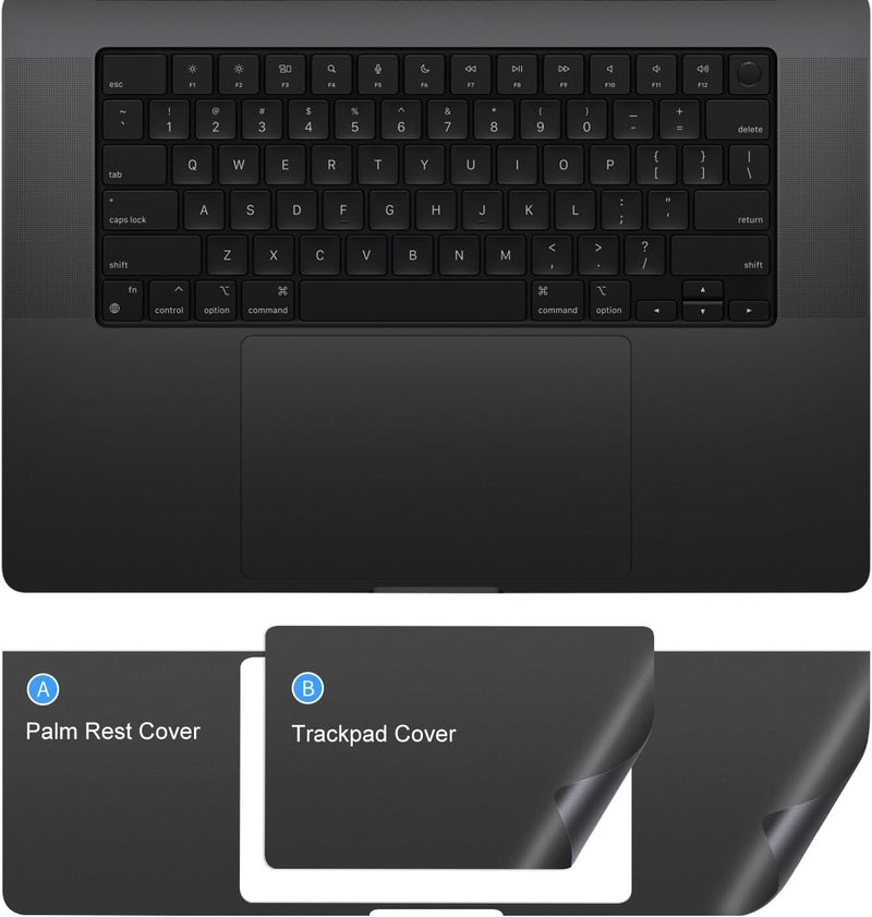 imComor Palm Rest Cover Skin Compatible with 2025 2024 2023 MacBook Pro 16 Inch M4 M3 Chip A3403 A3186 A2991 Trackpad Protector Touch Pad Cover Skin, MacBook Pro 16" Touchpad Cover Accessories, Space Black - Image 2